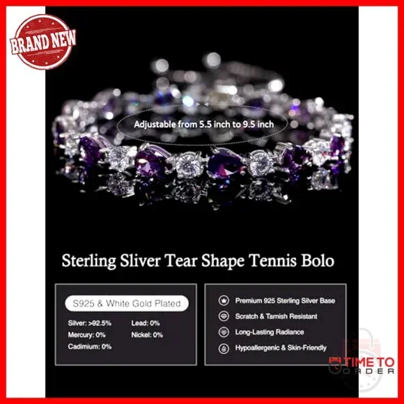 Sterling Silver Tennis Bracelet Bolo Adjustable Elegant Minimal Fine Jewelry